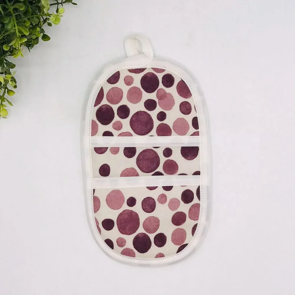 Set of 2 Finger Hotpad Potholders, Faded Purple Dots, 2 Piece Set